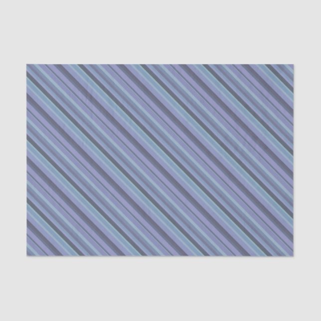 Blue-grey diagonal stripes tissue paper (Front)