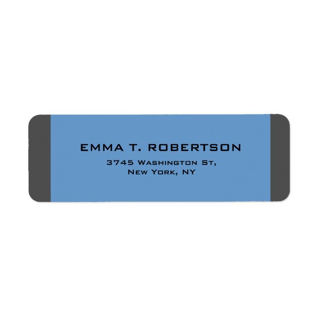 Blue Grey Elegant Modern Trendy Minimalist Label (Front)