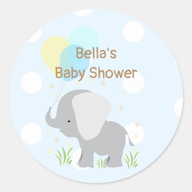 Blue grey elephant cheap baby shower