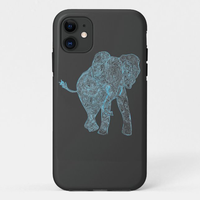 Blue/Grey Elephant iPhone 5 Case (Back)