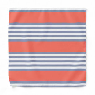 Blue-grey five stripe pattern with living coral bandana