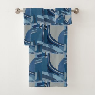 Blue Grey Geometric Abstract Pattern