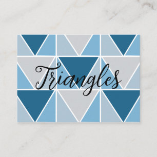 Blue Grey Geometric Triangles  Business Card