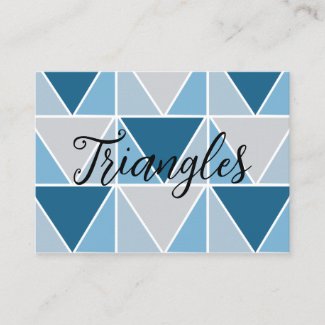 Blue Grey Geometric Triangles Modern