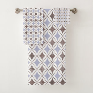 BLUE GREY HAMPTONS STYLE BATHROOM TOWEL SET