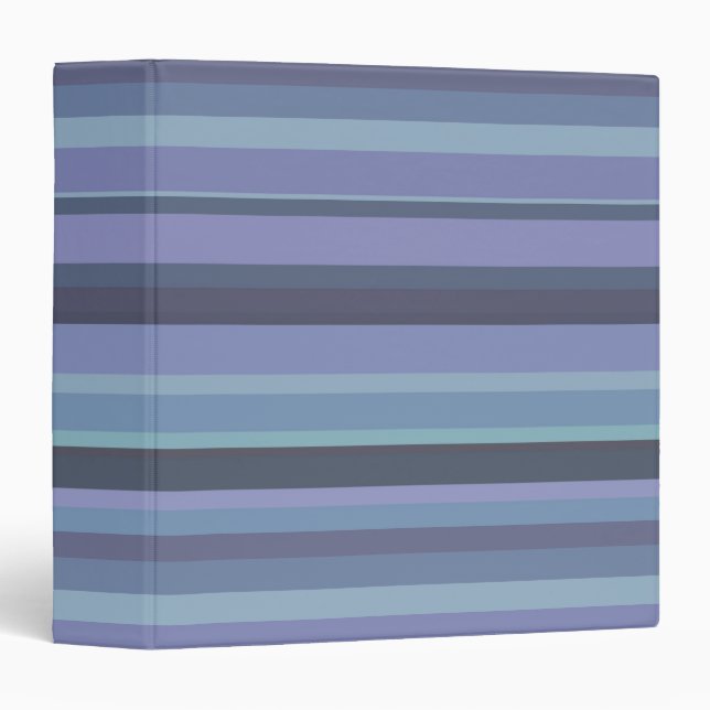 Blue-grey horizontal stripes 3 ring binder (Front/Spine)