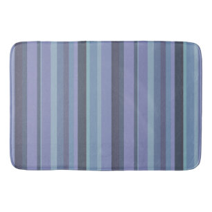 Blue-grey horizontal stripes bath mat