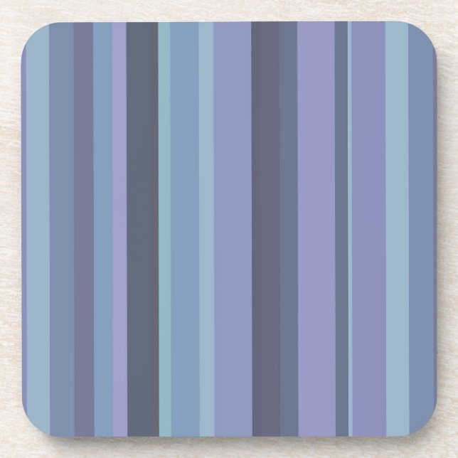 Blue-grey horizontal stripes drink coaster (Front)
