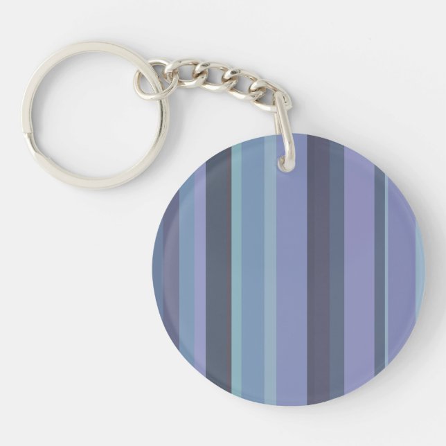 Blue-grey horizontal stripes keychain (Front)
