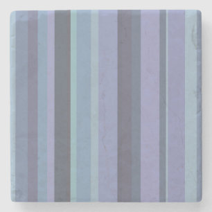 Blue-grey horizontal stripes stone coaster