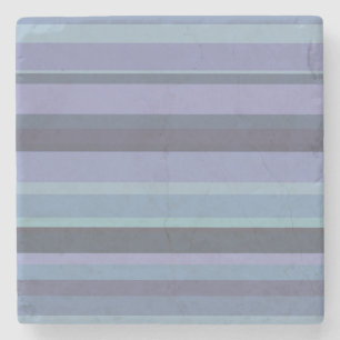 Blue-grey horizontal stripes stone coaster