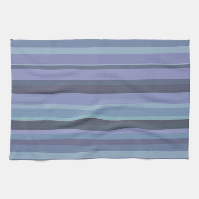 Blue-grey horizontal stripes towel (Horizontal)