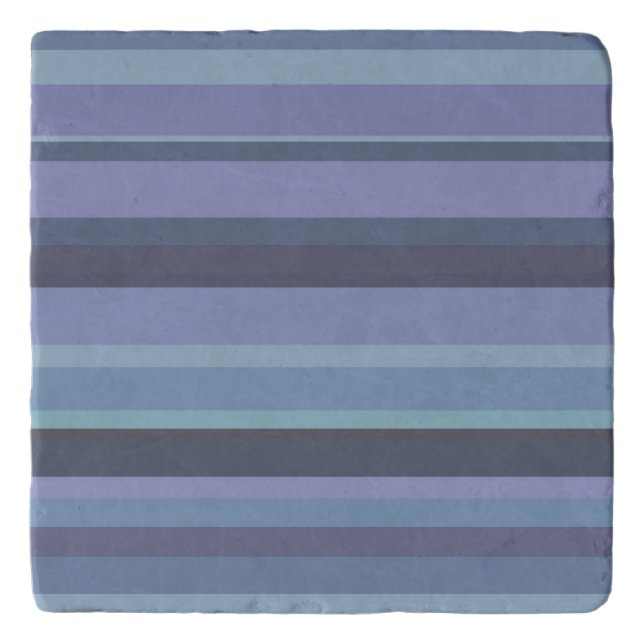 Blue-grey horizontal stripes trivet (Front)