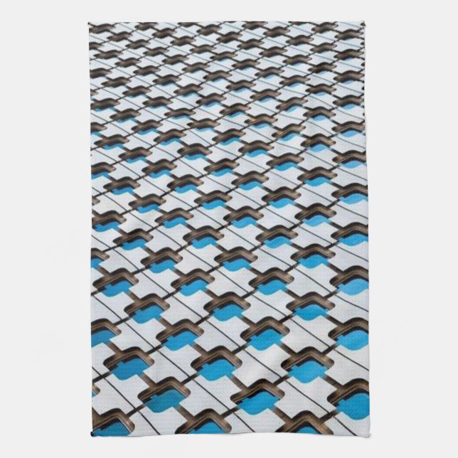 Blue Grey Kitchen Hand Towel (Vertical)