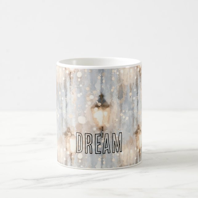 Blue Grey Lights Lantern Coffee Mug (Center)