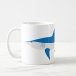Blue Grey Mako Shark Mug<br><div class="desc">Fantastic shark mug for a special young one.  You can easily personalize it with their name or delete the name for a generic shark mug.
The shark was drawn by seriously whimsical artist - dag dart.
www, dagdart.com</div>
