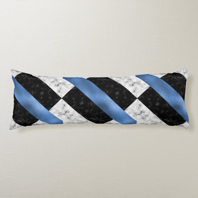 Blue/Grey Marble Body Pillow (Front)