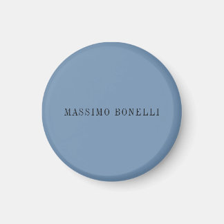 Blue Grey Minimalist Plain Legible Modern Magnet