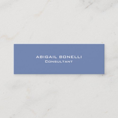 Blue Grey Minimalist Special Unique Modern Plain Mini Business Card