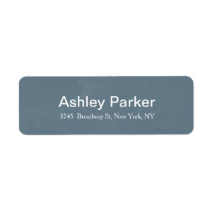 Blue Grey Modern Elegant Stylish Trendy Label