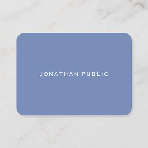 Blue Grey Modern Minimalistic Trendy Simple Plain Business Card