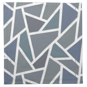 Blue-grey mosaic pattern cloth napkin