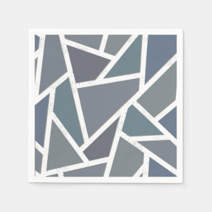 Blue-grey mosaic pattern napkins