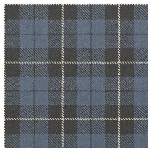Blue/Grey plaid white/black stripe Fabric