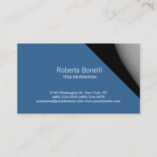 Blue Grey Plain Contemporary Business Card