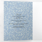 Blue Grey Princess Swirl Elegant Fairytale Wedding Tri-Fold Invitation (Inside First)