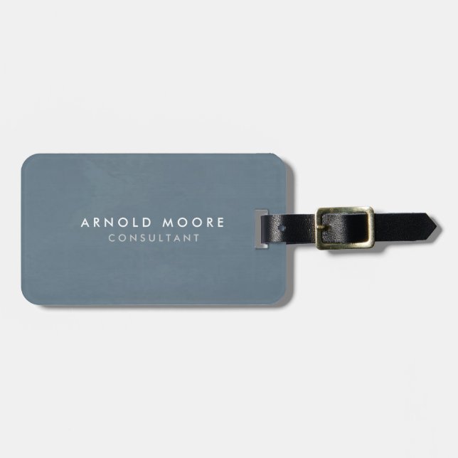 Blue Grey Professional Modern  Luggage Tag (Front Horizontal)