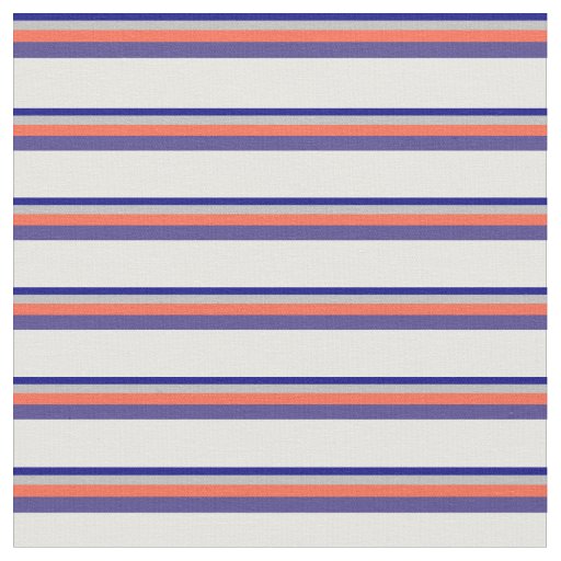 Blue, Grey, Red, Dark Slate Blue, and White Lines Fabric