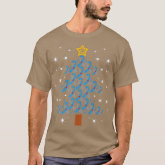 Blue & Grey Ribbon Xmas Tree Type 1 Diabetes Aware T-Shirt
