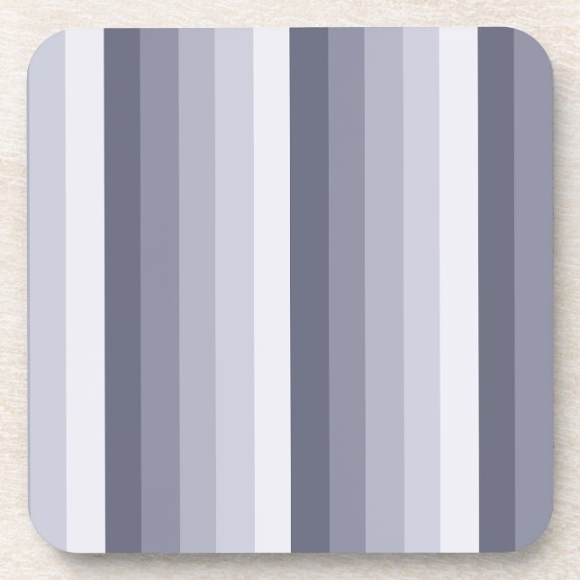 Blue grey shadow stripes beverage coaster (Front)