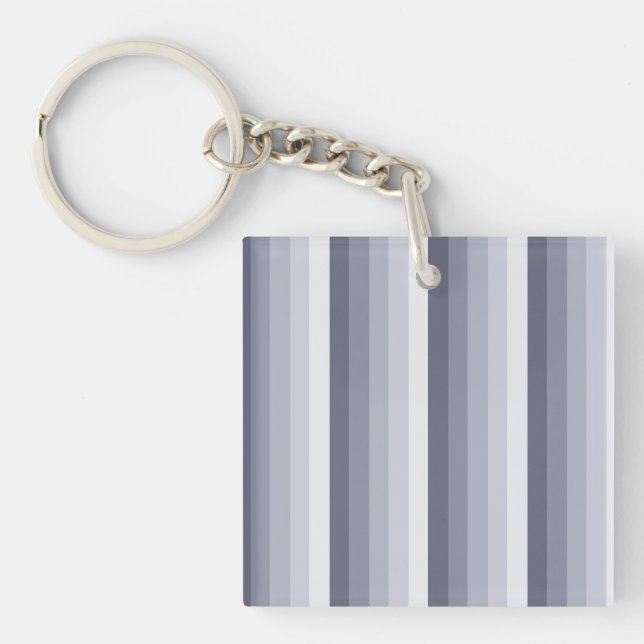 Blue grey shadow stripes keychain (Front)