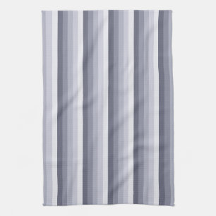 Blue grey shadow stripes kitchen towel
