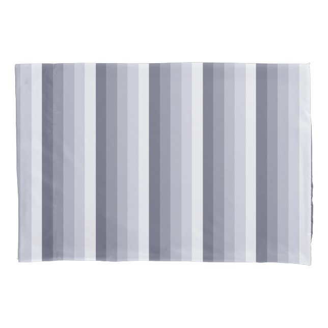 Blue grey shadow stripes pillow case (Front)