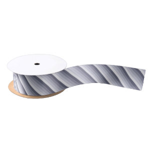 Blue grey shadow stripes satin ribbon