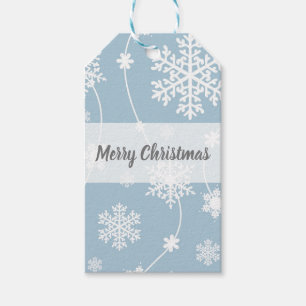 Blue Grey Snowflakes Winter Wonderland Holiday Gift Tags