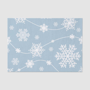 Blue Grey Snowflakes Winter Wonderland Holiday Tissue Paper