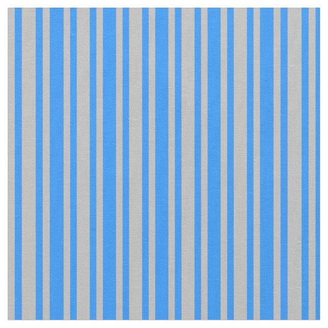 Blue & Grey Striped/Lined Pattern Fabric (Close Up)