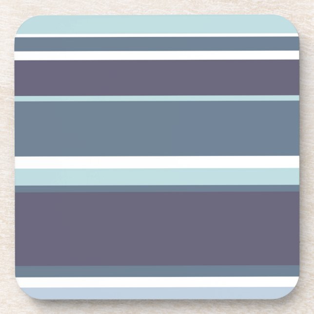 Blue-grey stripes beverage coaster (Front)