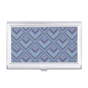 Blue-grey stripes scale pattern business card holder