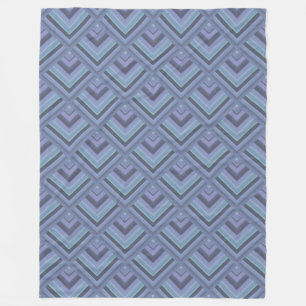 Blue-grey stripes scale pattern fleece blanket