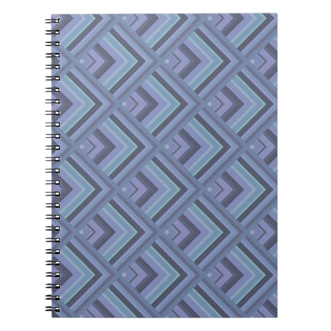 Blue-grey stripes scale pattern notebook (Front)