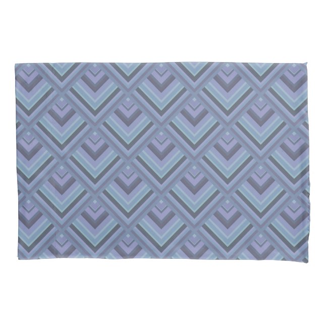 Blue-grey stripes scale pattern pillow case (Front)