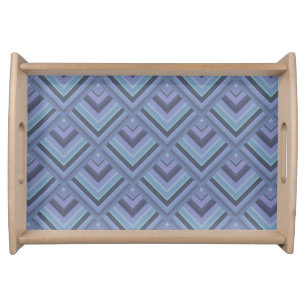 Blue-grey stripes scale pattern serving tray