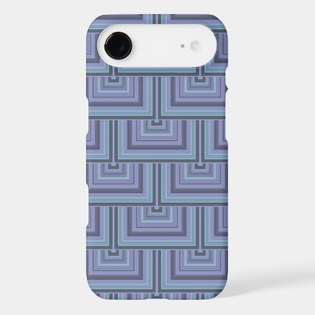 Blue-grey stripes square scales pattern Case-Mate iPhone case (Back)