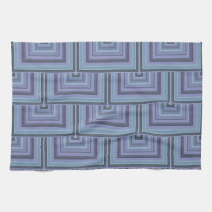 Blue-grey stripes square scales pattern towel