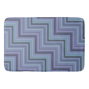 Blue-grey stripes stairs pattern bathroom mat